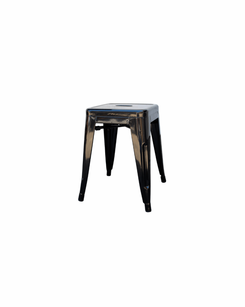Short Black Metal Barstool