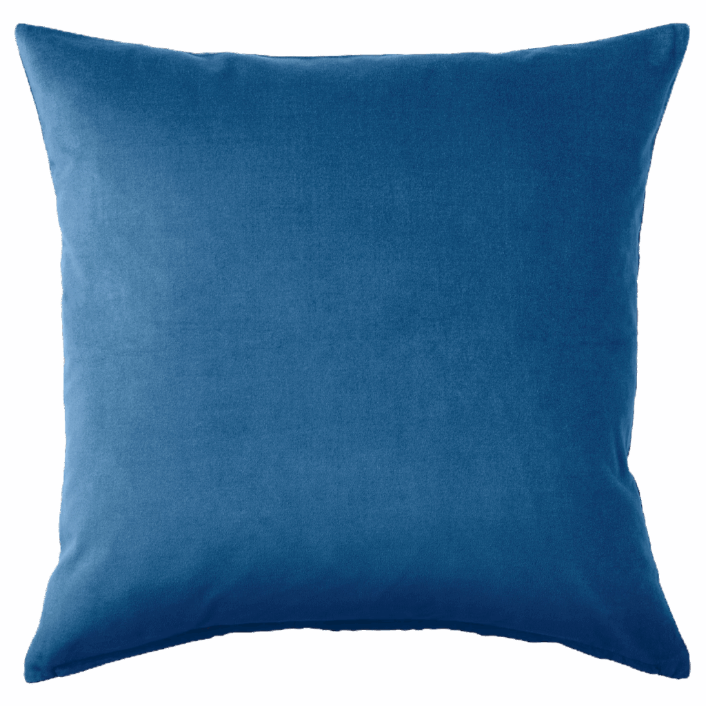 Blue Cotton Velvet Pillow