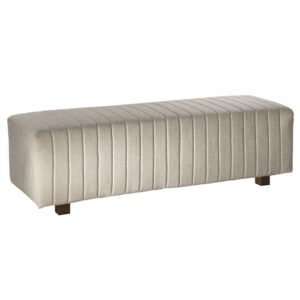 Beverly Ottoman in Linen White Linen