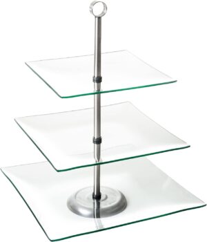 3-Tier Square Cupcake Glass Stand