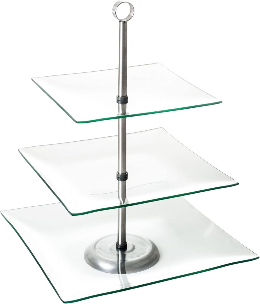 3-Tier Square Cupcake Glass Stand