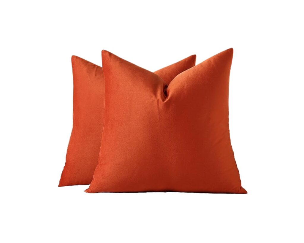 Orange Velvet Pillow